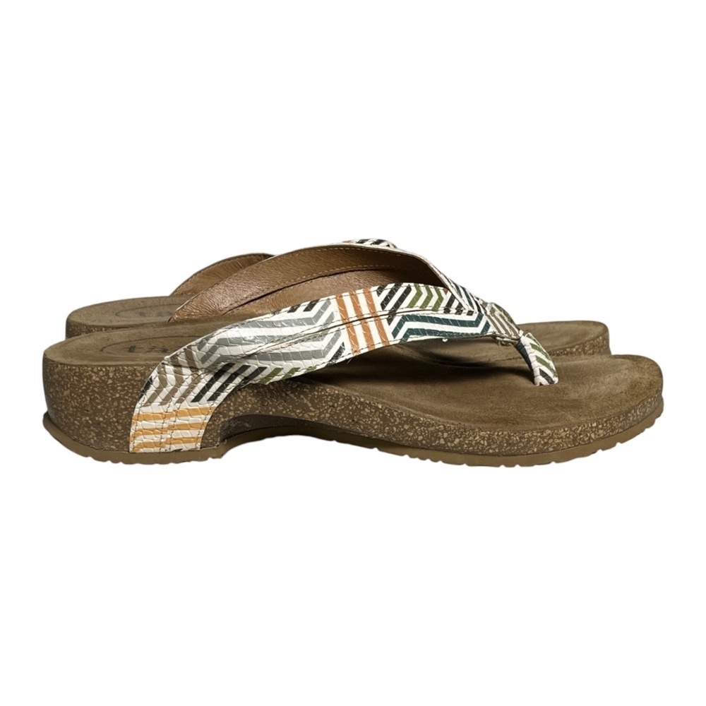 Taos Link Sandals Women's Size 10-10.5 EU 41 Multi Geometric Wedge Thong - Picture 2 of 12